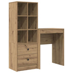 Scrivania con cassetto con lo scaffale 2 pcs Rovere artigianale
