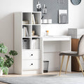 Scrivania con cassetto con lo scaffale 2 pcs Bianco