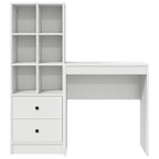 Scrivania con cassetto con lo scaffale 2 pcs Bianco