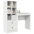 Scrivania con cassetto con lo scaffale 2 pcs Bianco