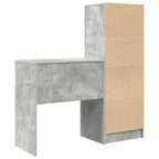 Scrivania con cassetto con lo scaffale 2 pcs Grigio cemento