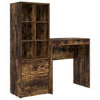 Scrivania con cassetto con lo scaffale 2 pcs Rovere fumé