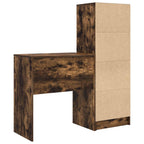 Scrivania con cassetto con lo scaffale 2 pcs Rovere fumé
