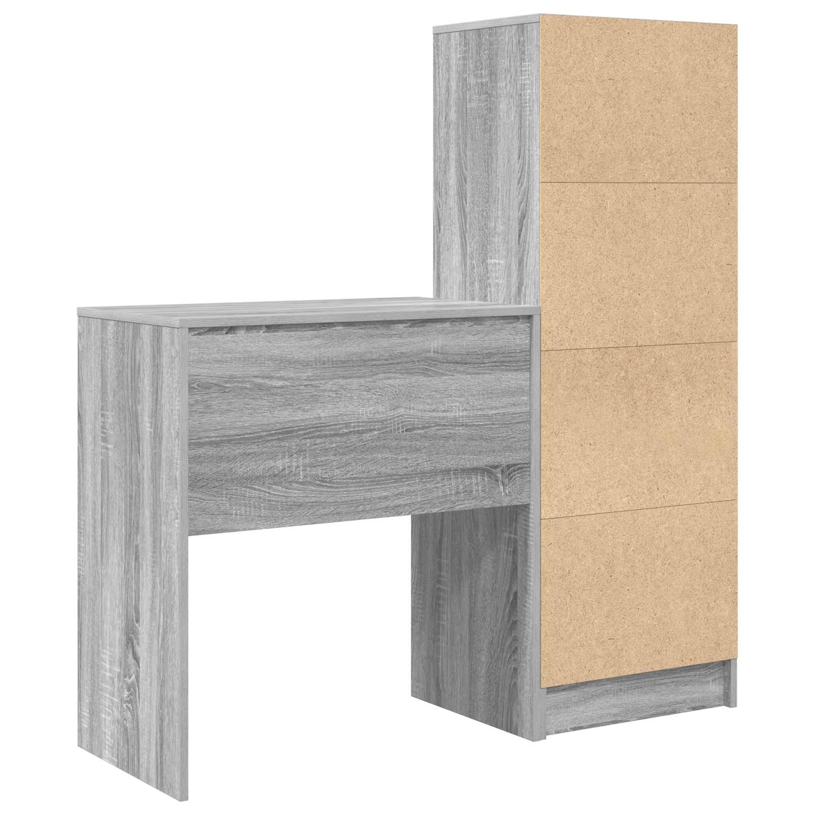 Scrivania con cassetto con lo scaffale 2 pcs Grigio Sonoma