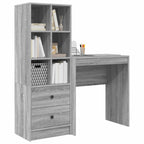 Scrivania con cassetto con lo scaffale 2 pcs Grigio Sonoma