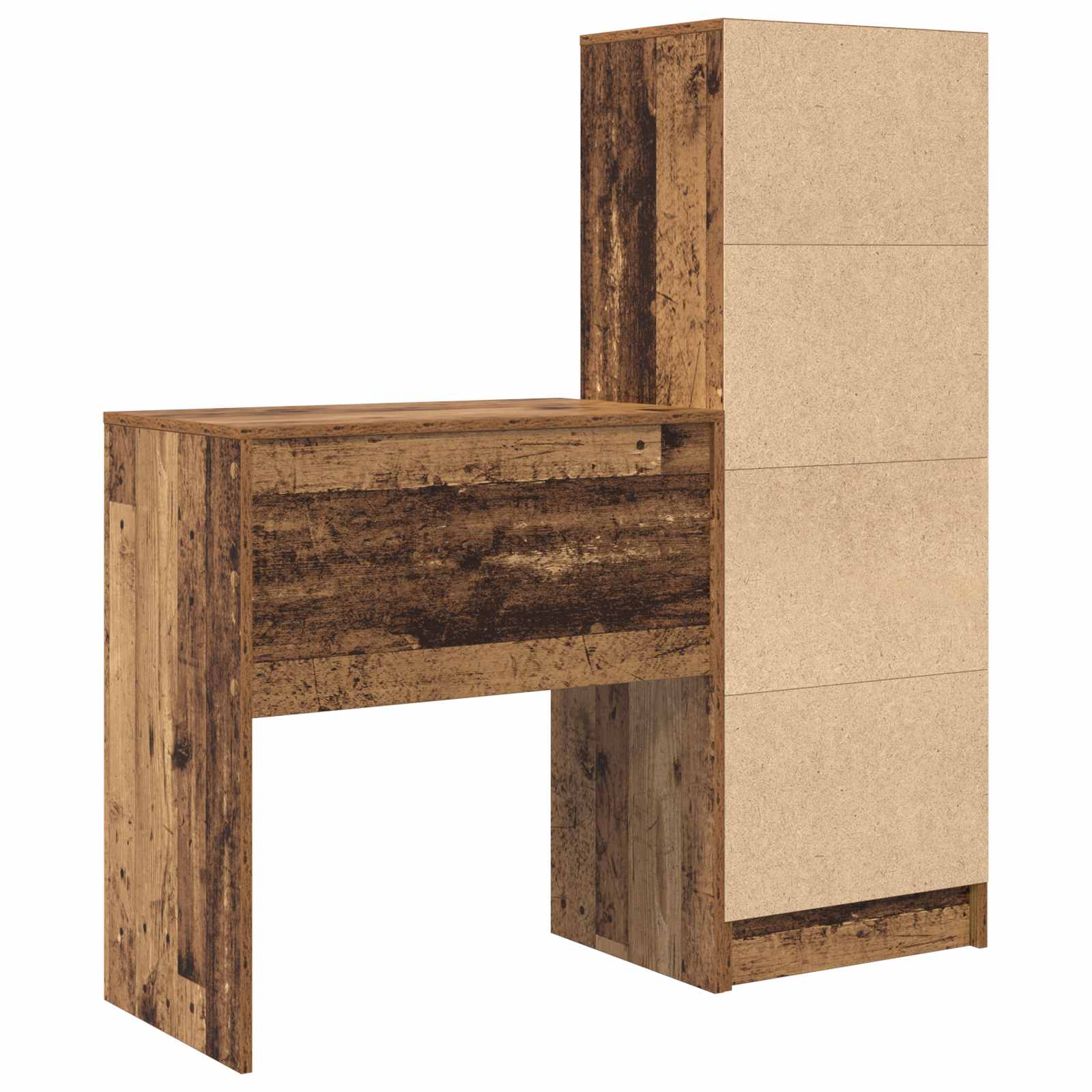 Scrivania con cassetto con lo scaffale 2 pcs Legno vecchio