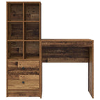 Scrivania con cassetto con lo scaffale 2 pcs Legno vecchio