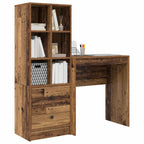 Scrivania con cassetto con lo scaffale 2 pcs Legno vecchio
