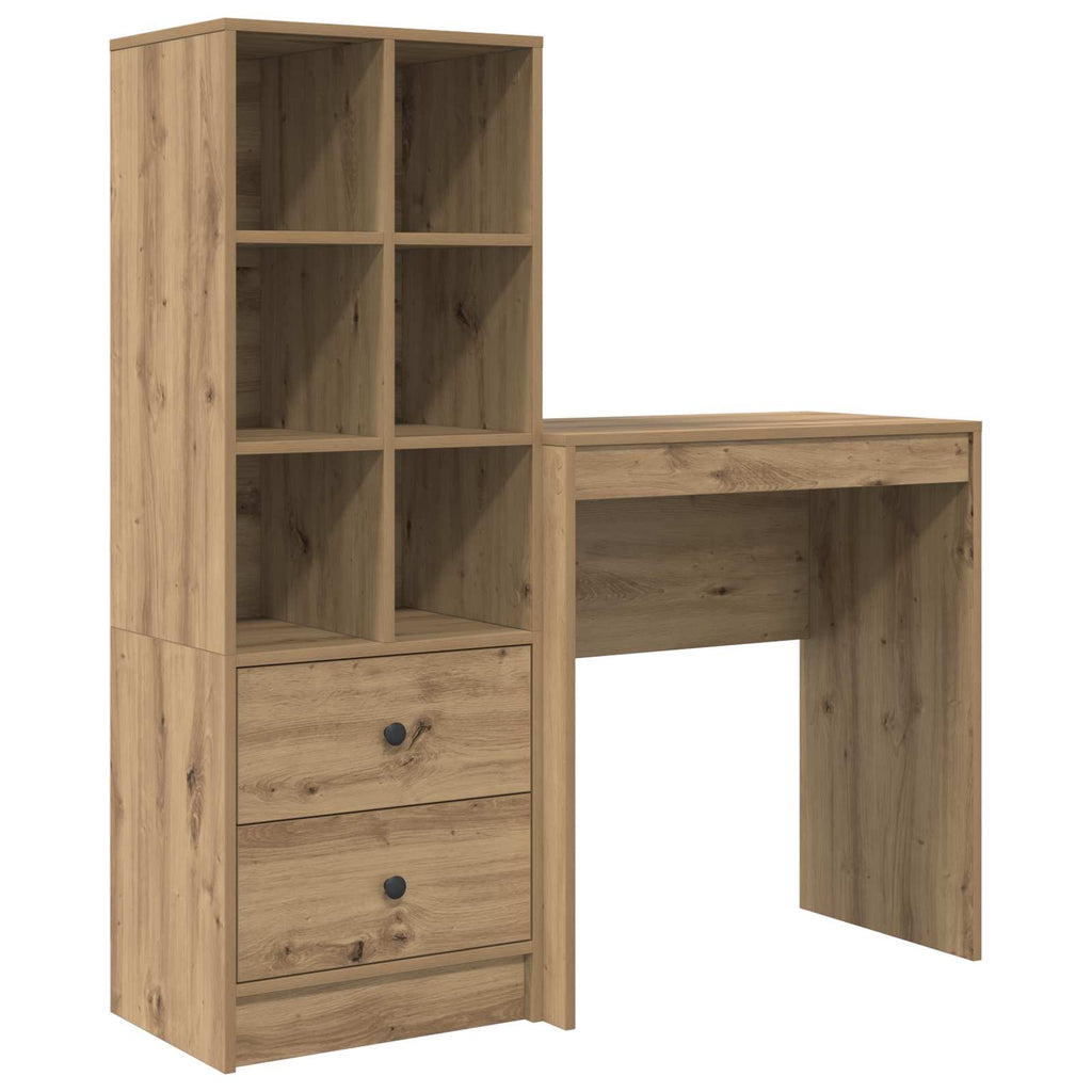 Scrivania con cassetto con lo scaffale 2 pcs Rovere artigianale