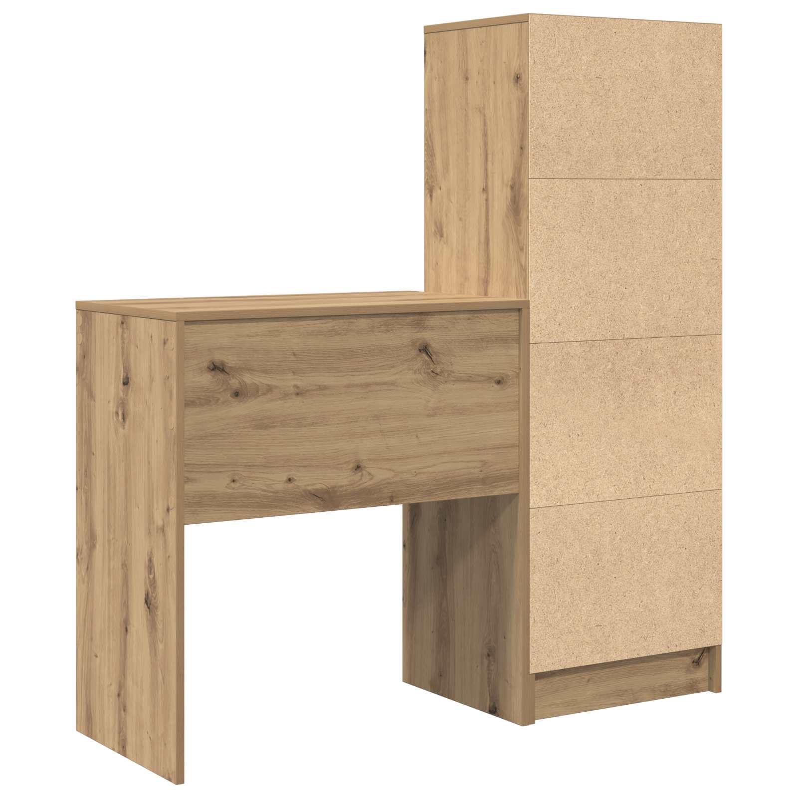 Scrivania con cassetto con lo scaffale 2 pcs Rovere artigianale