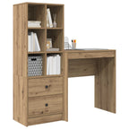 Scrivania con cassetto con lo scaffale 2 pcs Rovere artigianale