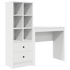 Scrivania con cassetto con lo scaffale 2 pcs Bianco