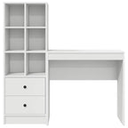 Scrivania con cassetto con lo scaffale 2 pcs Bianco