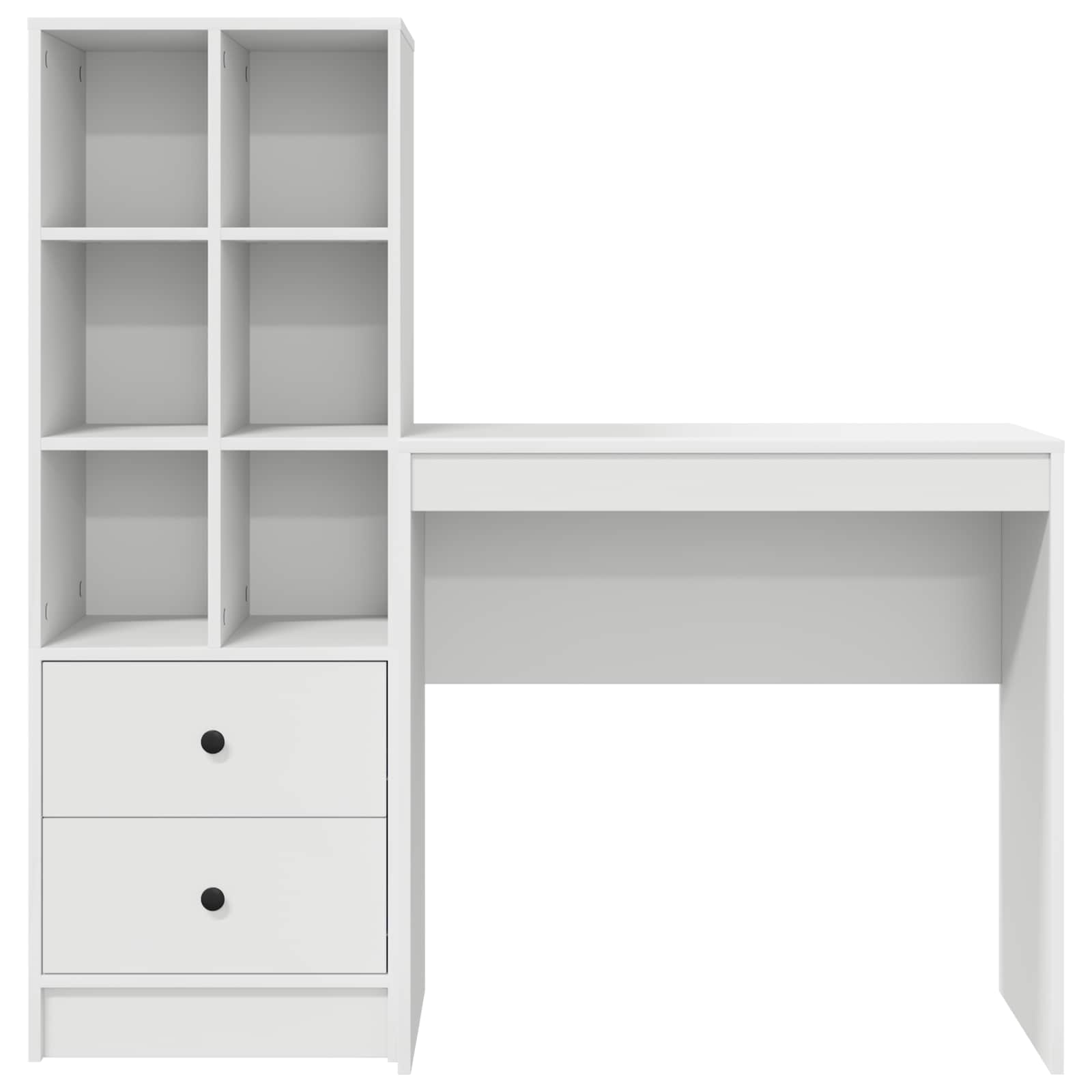 Scrivania con cassetto con lo scaffale 2 pcs Bianco