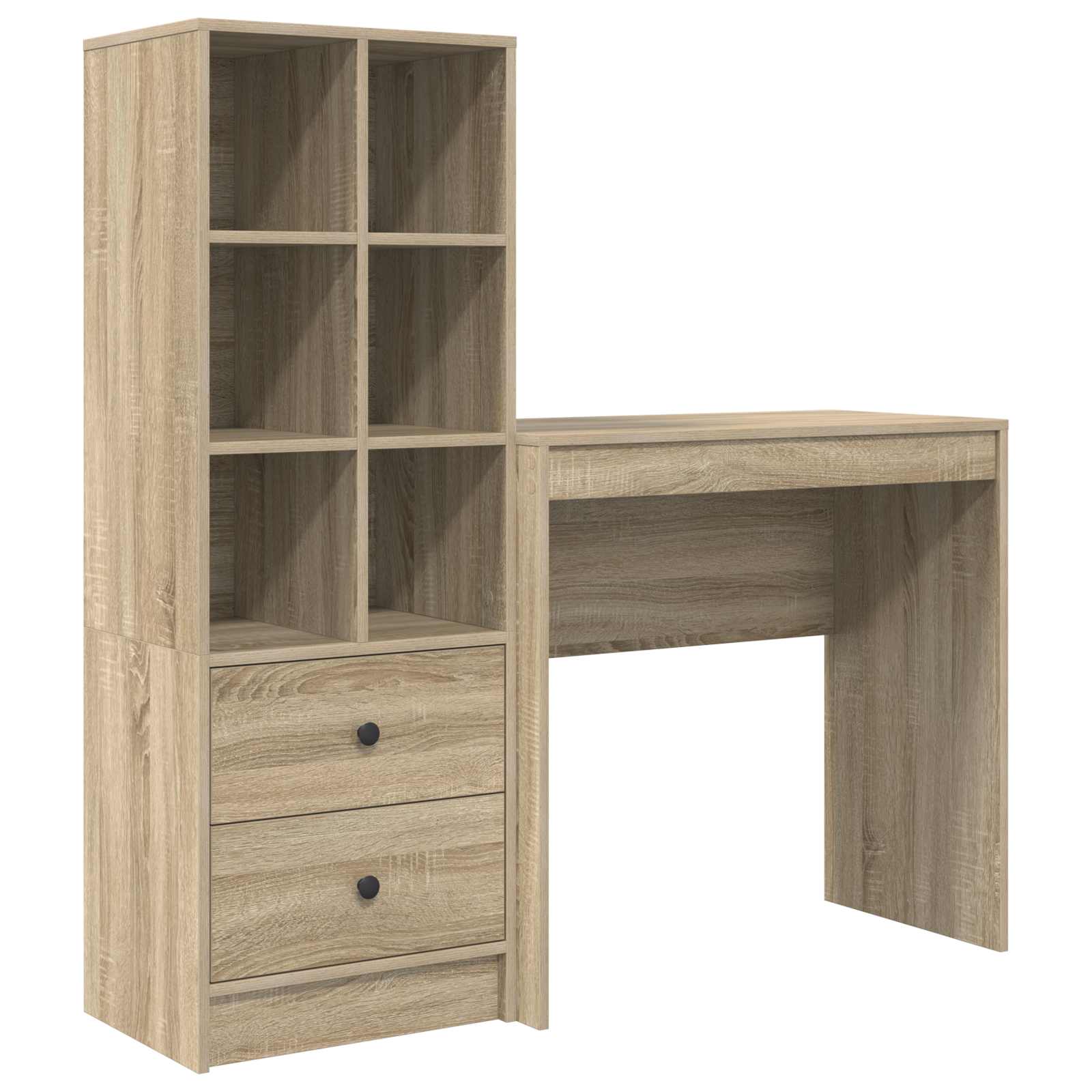 Scrivania con cassetto con lo scaffale 2 pcs Rovere Sonoma