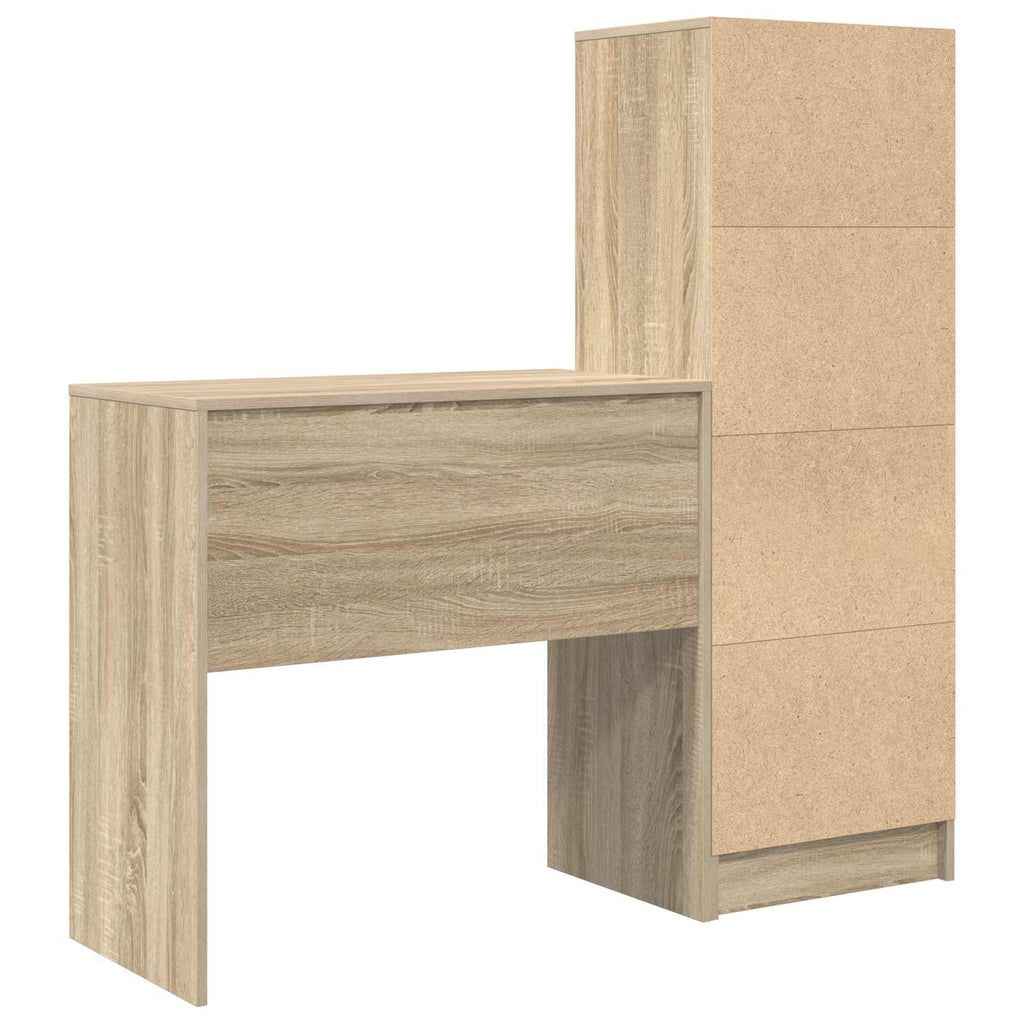 Scrivania con cassetto con lo scaffale 2 pcs Rovere Sonoma