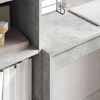 Scrivania con cassetto con lo scaffale 2 pcs Grigio cemento