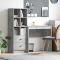 Scrivania con cassetto con lo scaffale 2 pcs Grigio cemento