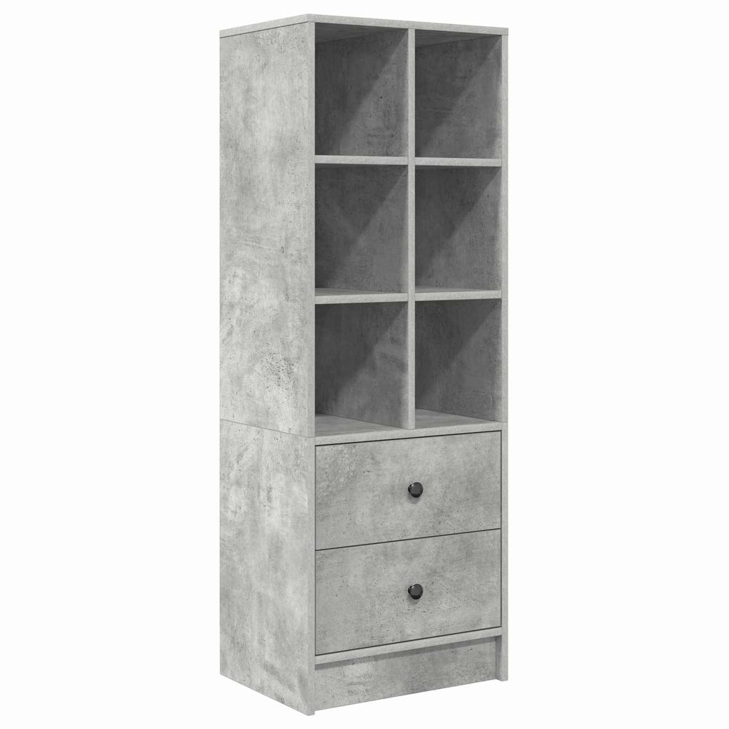 Scrivania con cassetto con lo scaffale 2 pcs Grigio cemento