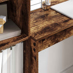 Scrivania con cassetto con lo scaffale 2 pcs Rovere fumé
