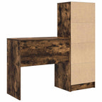 Scrivania con cassetto con lo scaffale 2 pcs Rovere fumé
