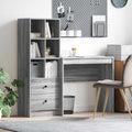 Scrivania con cassetto con lo scaffale 2 pcs Grigio Sonoma