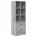 Scrivania con cassetto con lo scaffale 2 pcs Grigio Sonoma