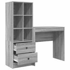 Scrivania con cassetto con lo scaffale 2 pcs Grigio Sonoma