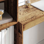 Scrivania con cassetto con lo scaffale 2 pcs Legno vecchio