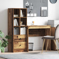 Scrivania con cassetto con lo scaffale 2 pcs Legno vecchio