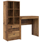 Scrivania con cassetto con lo scaffale 2 pcs Legno vecchio