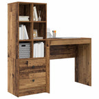 Scrivania con cassetto con lo scaffale 2 pcs Legno vecchio