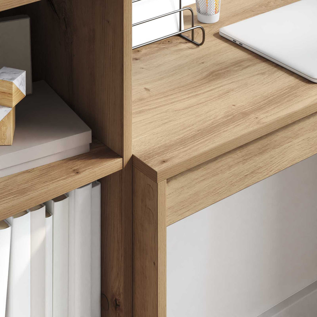 Scrivania con cassetto con lo scaffale 2 pcs Rovere artigianale