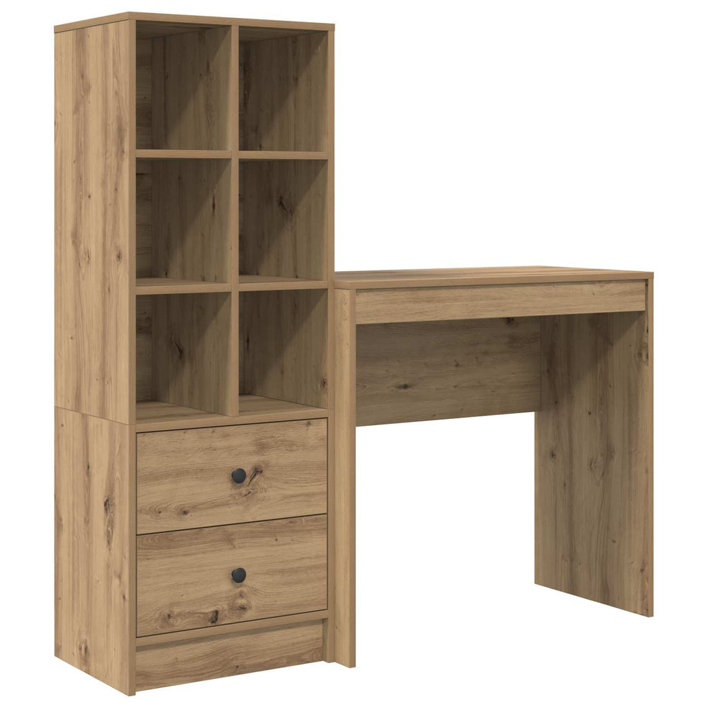Scrivania con cassetto con lo scaffale 2 pcs Rovere artigianale