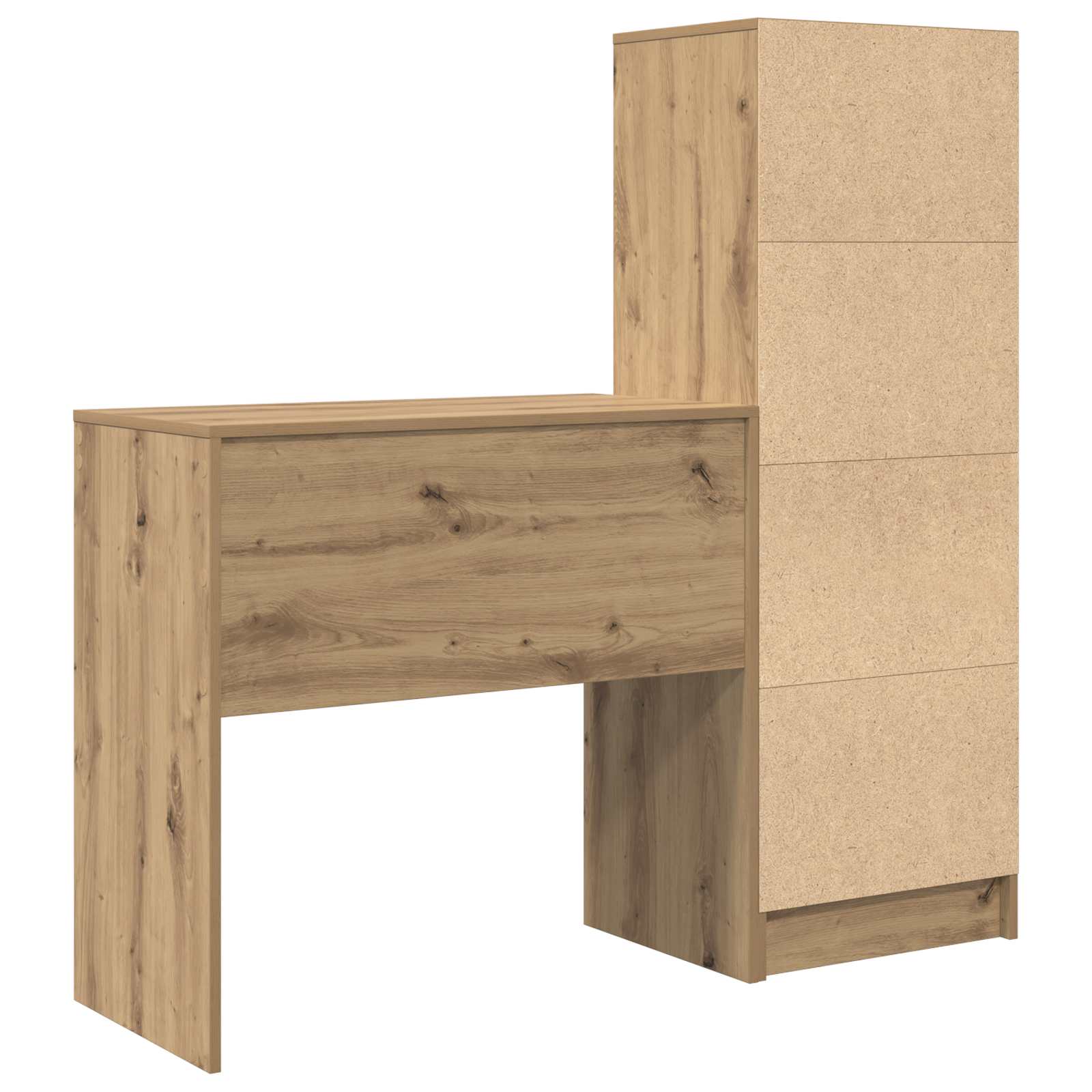Scrivania con cassetto con lo scaffale 2 pcs Rovere artigianale