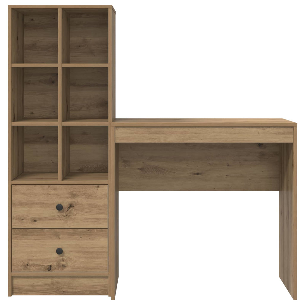 Scrivania con cassetto con lo scaffale 2 pcs Rovere artigianale
