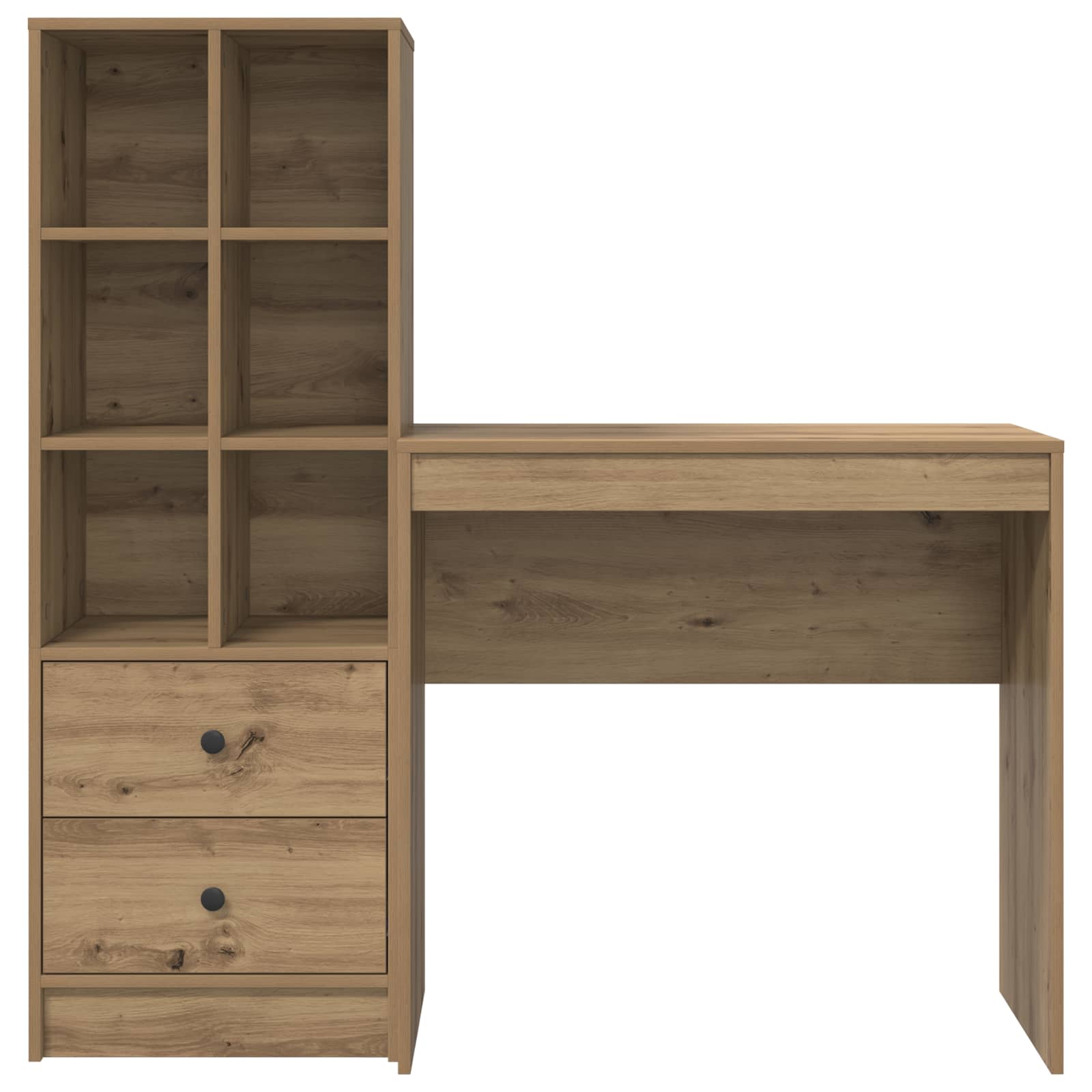 Scrivania con cassetto con lo scaffale 2 pcs Rovere artigianale
