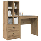 Scrivania con cassetto con lo scaffale 2 pcs Rovere artigianale