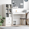 Scrivania con cassetto con lo scaffale 2 pcs Bianco