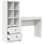 Scrivania con cassetto con lo scaffale 2 pcs Bianco