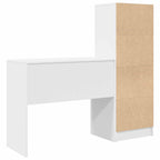 Scrivania con cassetto con lo scaffale 2 pcs Bianco