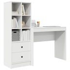 Scrivania con cassetto con lo scaffale 2 pcs Bianco