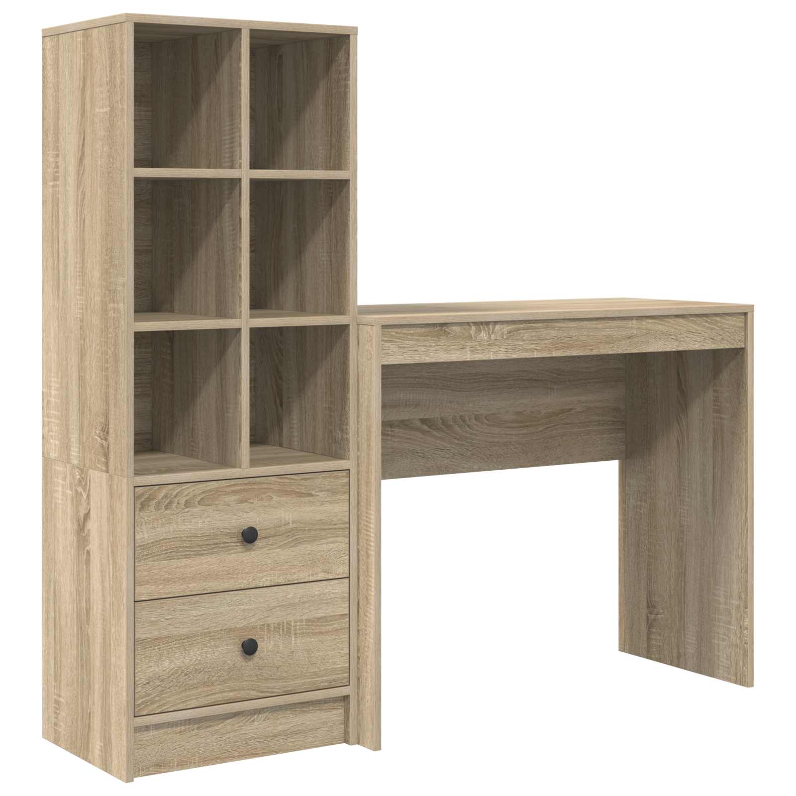 Scrivania con cassetto con lo scaffale 2 pcs Rovere Sonoma