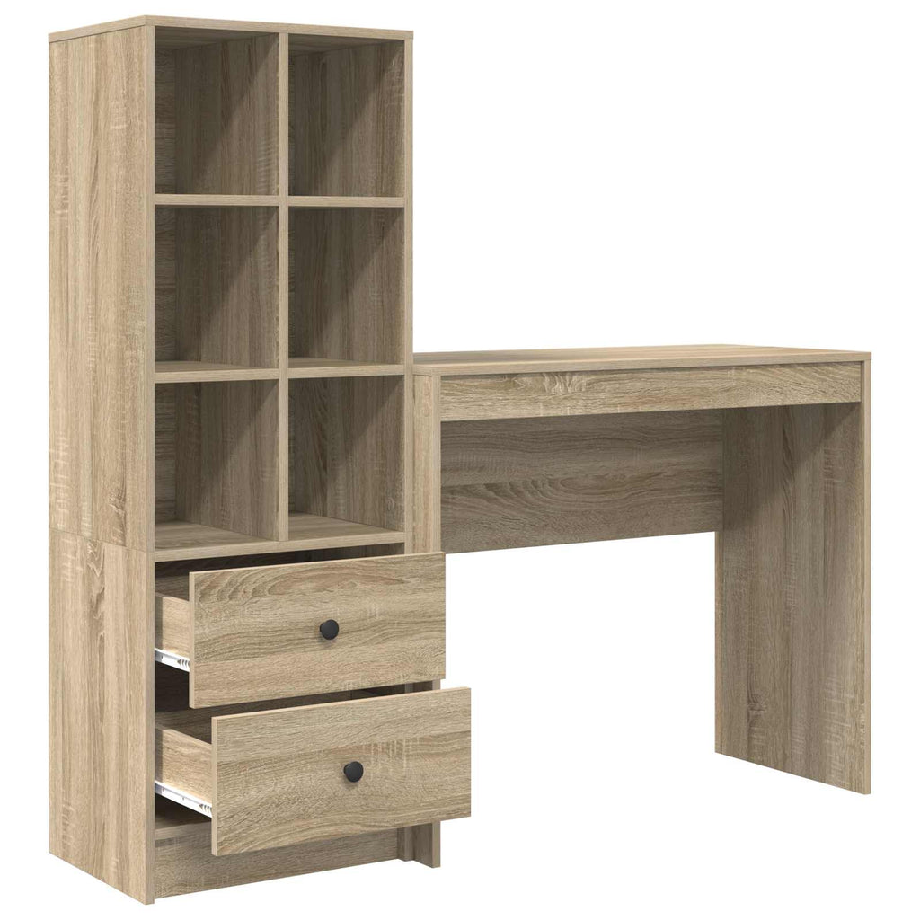 Scrivania con cassetto con lo scaffale 2 pcs Rovere Sonoma