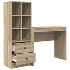 Scrivania con cassetto con lo scaffale 2 pcs Rovere Sonoma