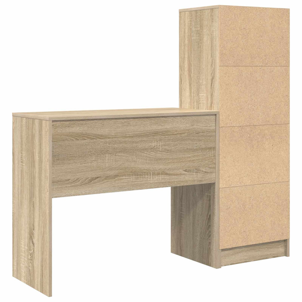 Scrivania con cassetto con lo scaffale 2 pcs Rovere Sonoma