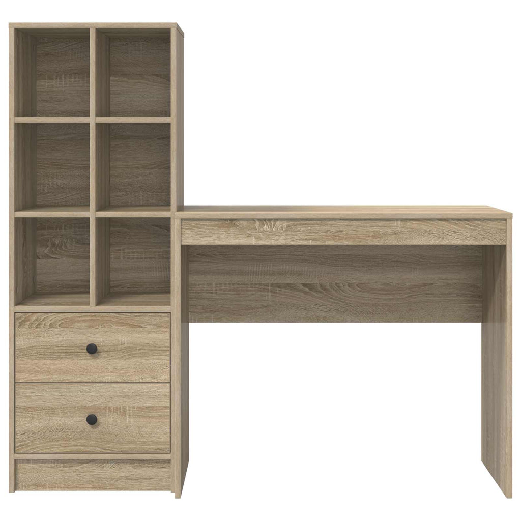 Scrivania con cassetto con lo scaffale 2 pcs Rovere Sonoma
