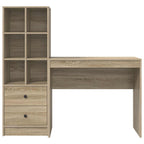 Scrivania con cassetto con lo scaffale 2 pcs Rovere Sonoma