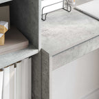 Scrivania con cassetto con lo scaffale 2 pcs Grigio cemento