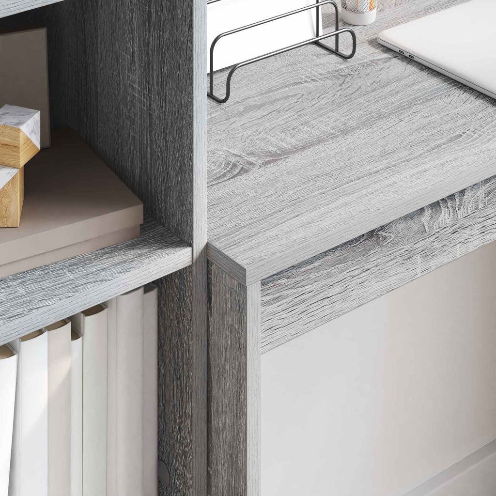 Scrivania con cassetto con lo scaffale 2 pcs Grigio Sonoma